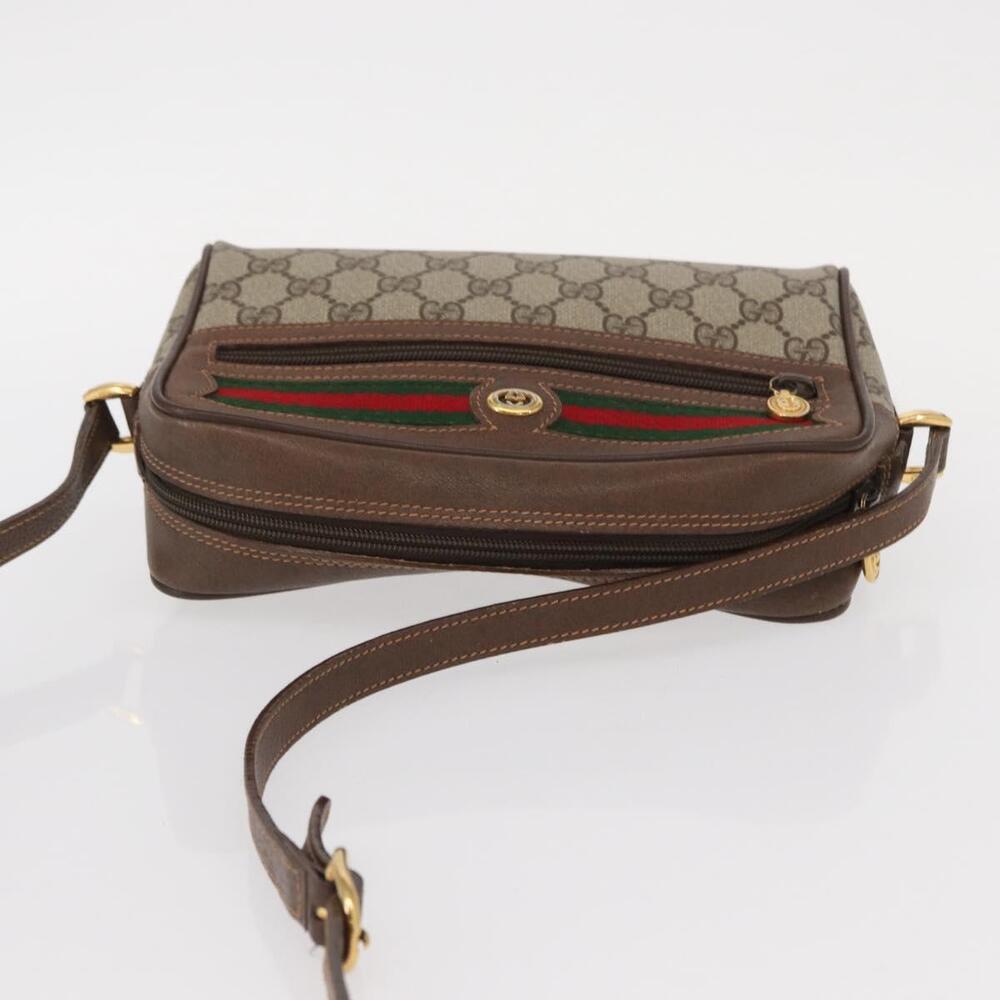 GUCCI GG Supreme Web Sherry Line Bag PVC Beige Red 119 02 087 Auth 152569 - Picture 6 of 16